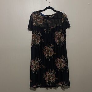 Apt. 9 Black and Brown Floral Mini Dress - Fits more like XL